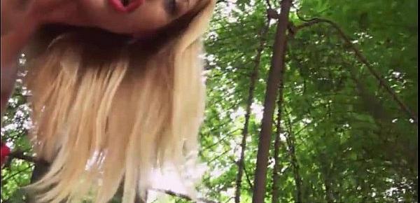  Sexy big tits blonde drilled in the park